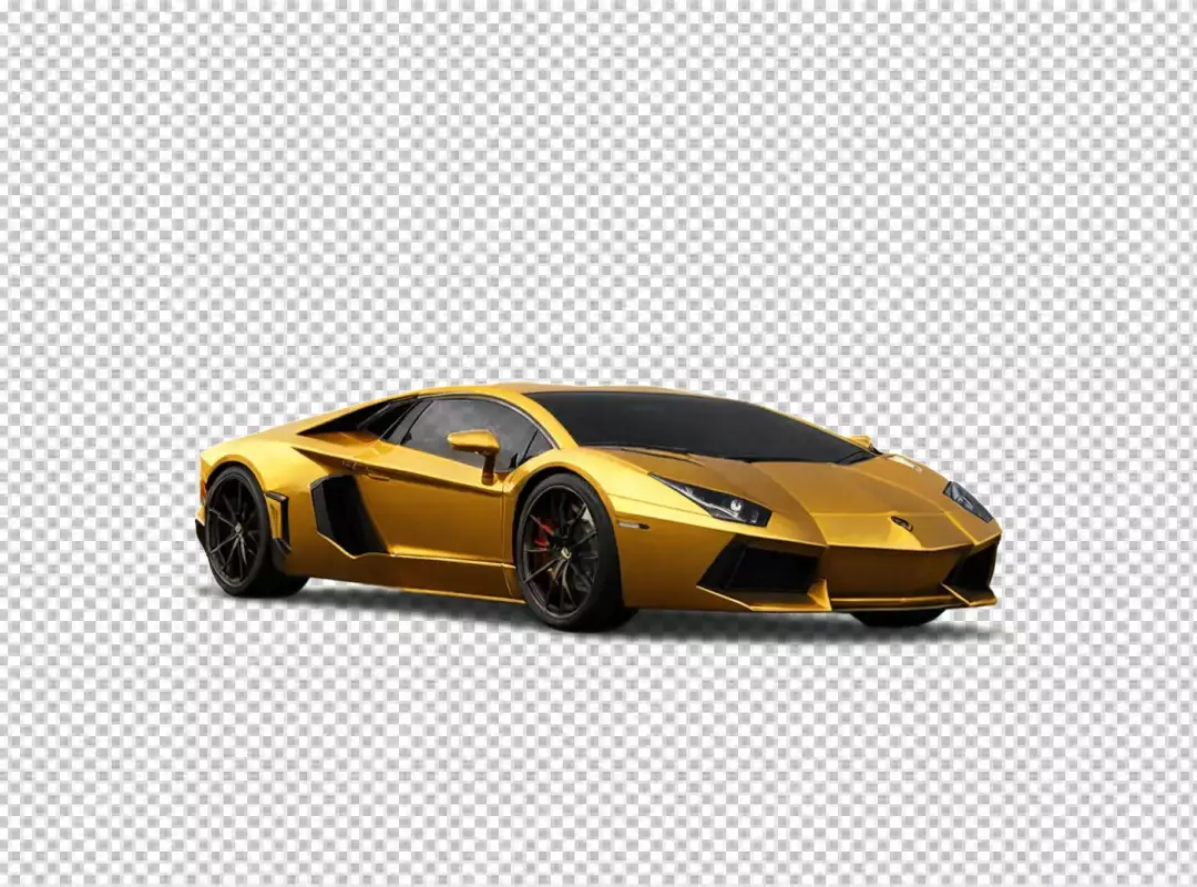 Sleek Golden Luxury Sports Car Isolated on a Pristine White Background