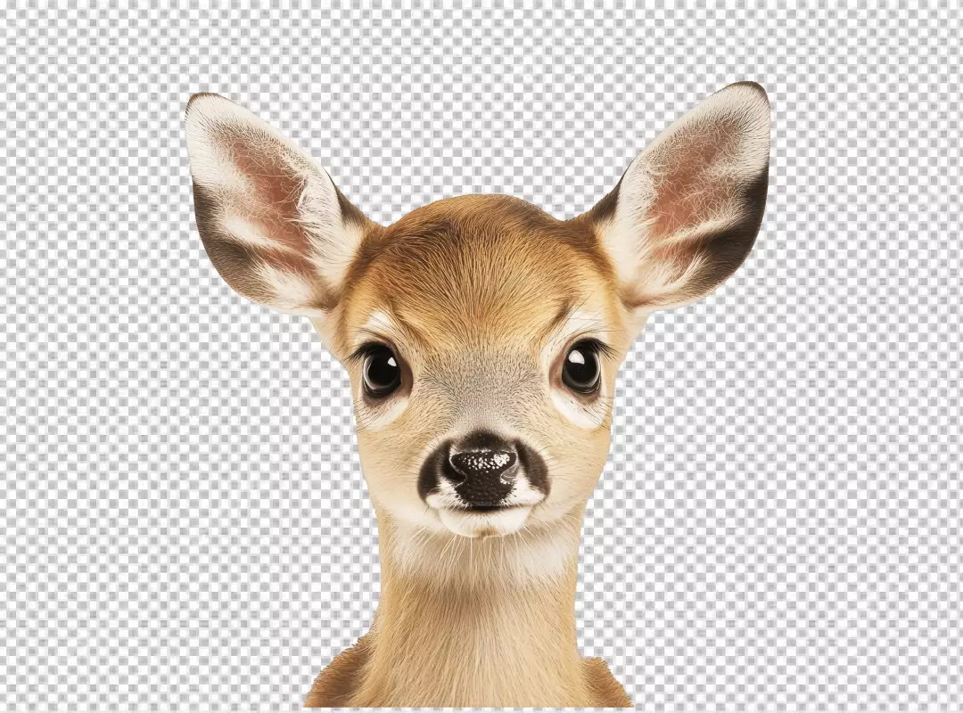 Adorable Baby Deer Fawn Headshot PNG Cutout for Cute Animal Designs