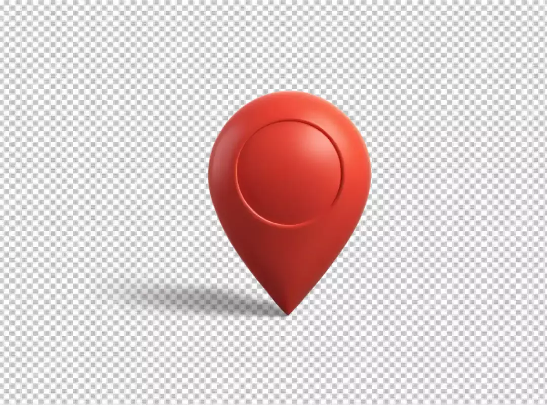 3D Rendered Red Location Pin Icon for Navigation and Map Services