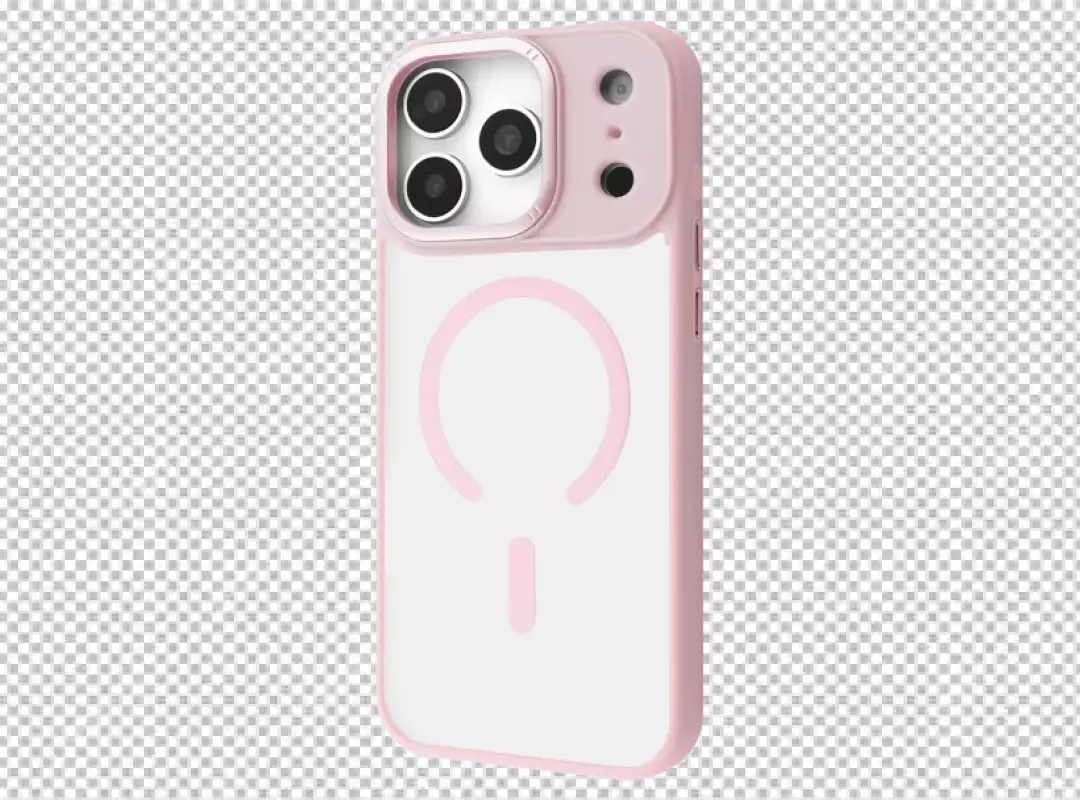 Stylish Pink iPhone 15 Pro Max with Transparent MagSafe Protective Case
