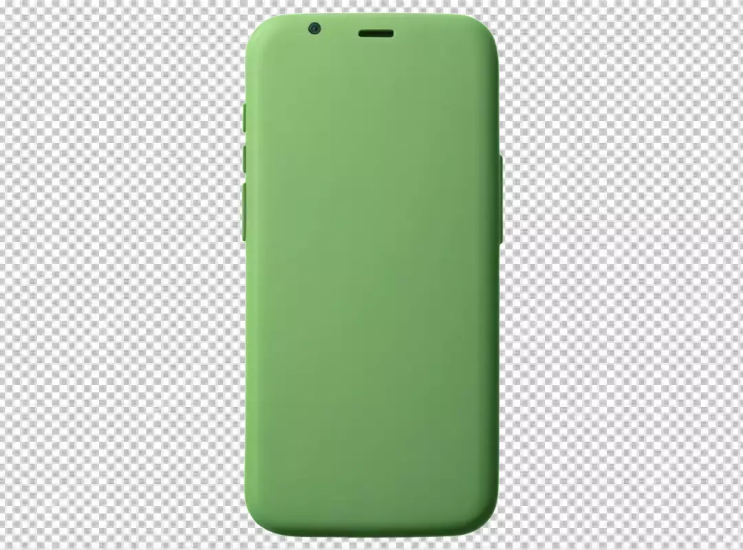 Sleek Green Smartphone Cover with Front Camera and Earpiece Detail