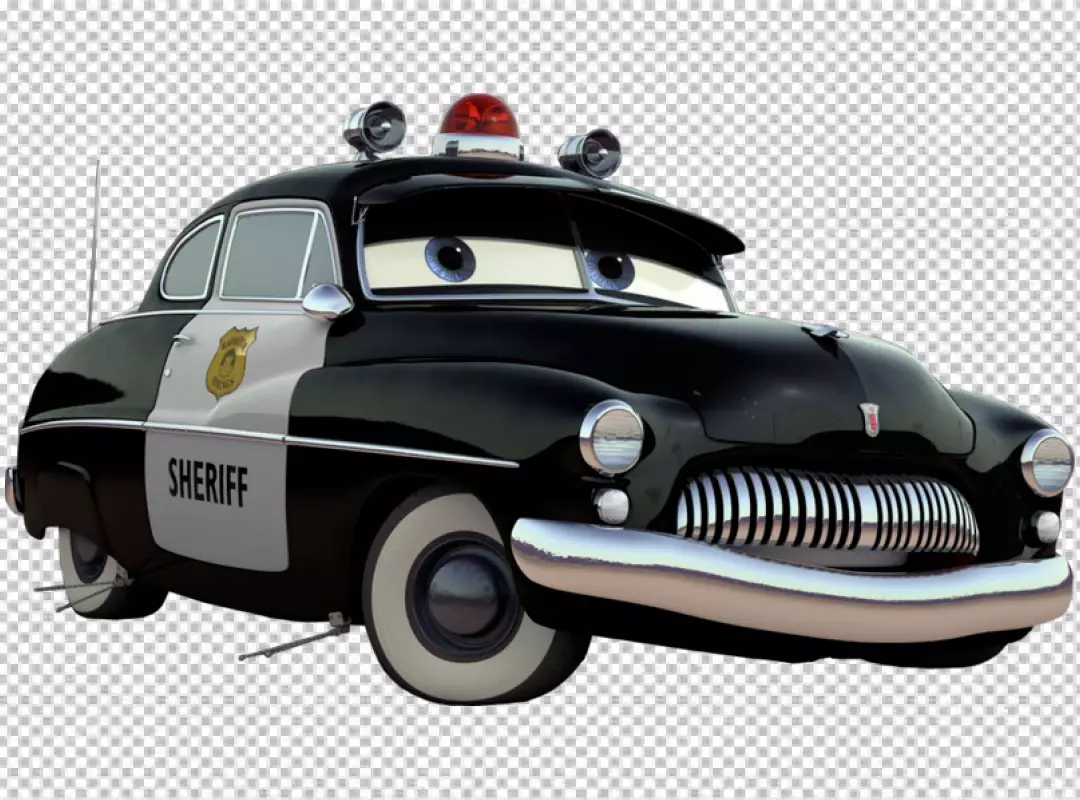Free Premium PNG Sheriff Police Car from Disney's Cars