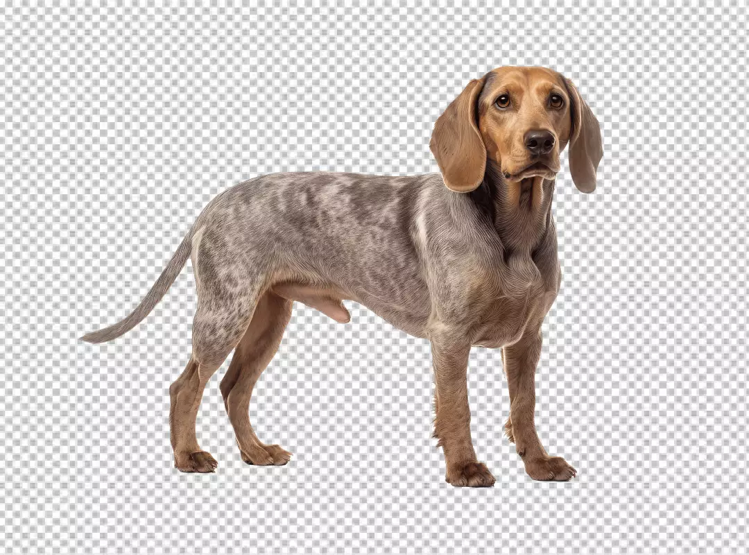 Elegant Bluish Tan Hound Dog Standing Posed for Design Projects