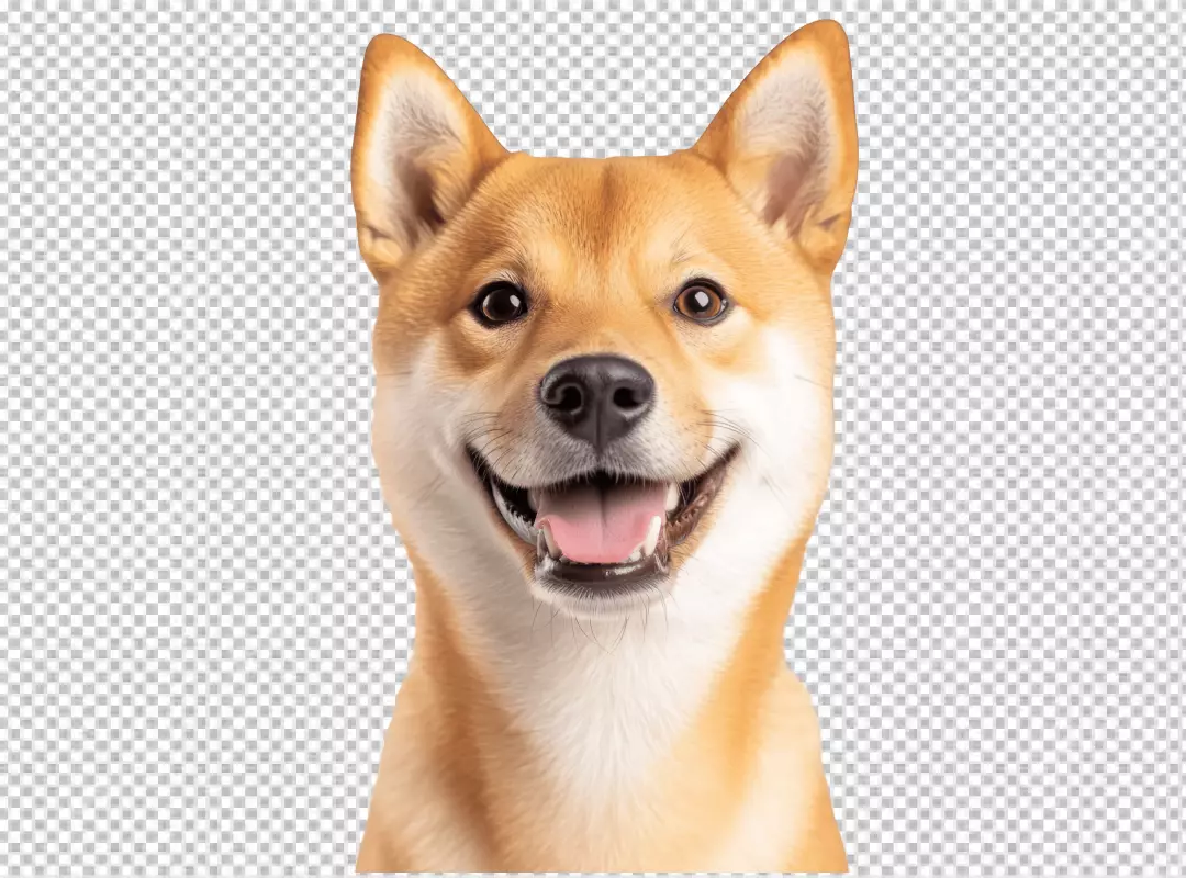 Adorable Shiba Inu Dog Smiling Happily PNG Image Download for Creative Designs