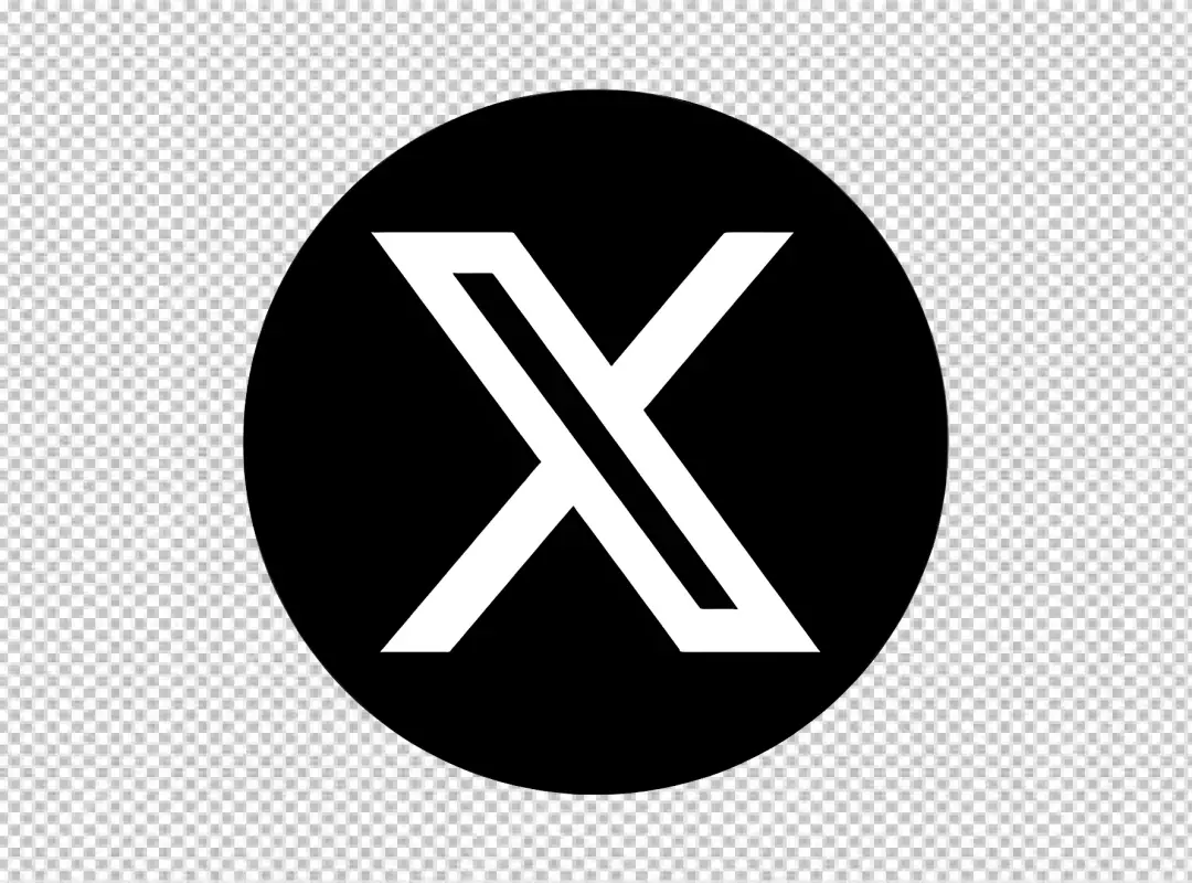 Modern White X Symbol with Dual Line Design in a Bold Black Circle