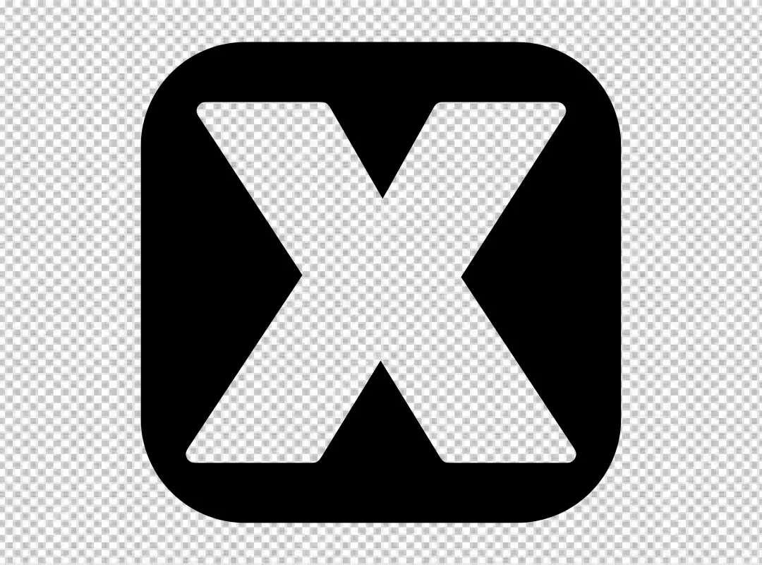 White X Mark Symbol in Black Rounded Square Icon for UI Design