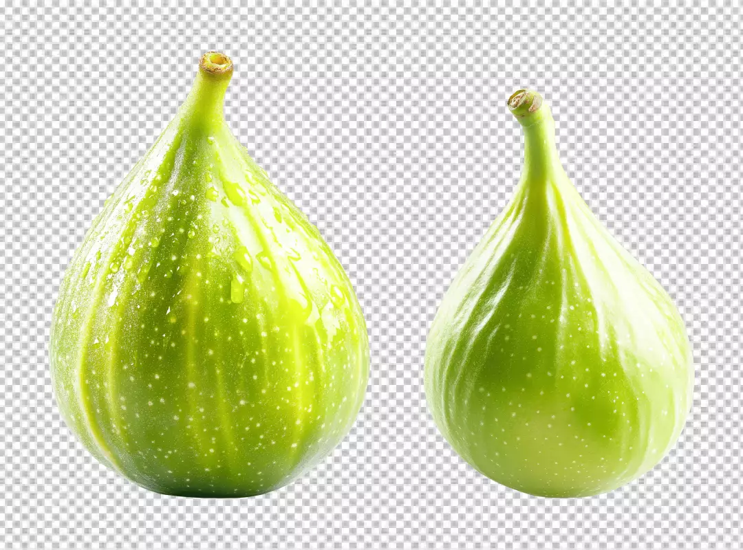 Fresh Ripe Green Figs with Water Drops Healthy Fruit Macro Image