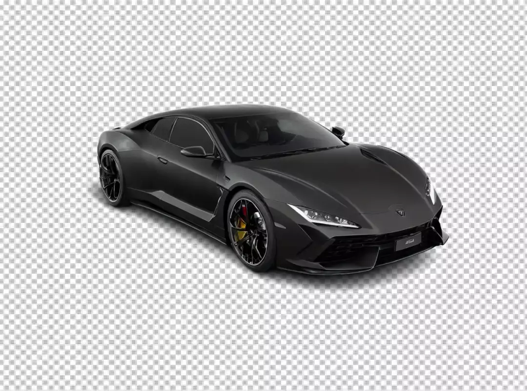 Sleek Matte Black Luxury Performance Car Isolated on White Background