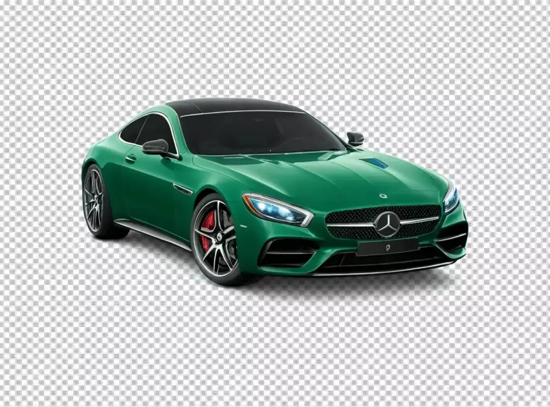 Vibrant Green Mercedes-Benz AMG GT Luxury Sports Coupe Isolated