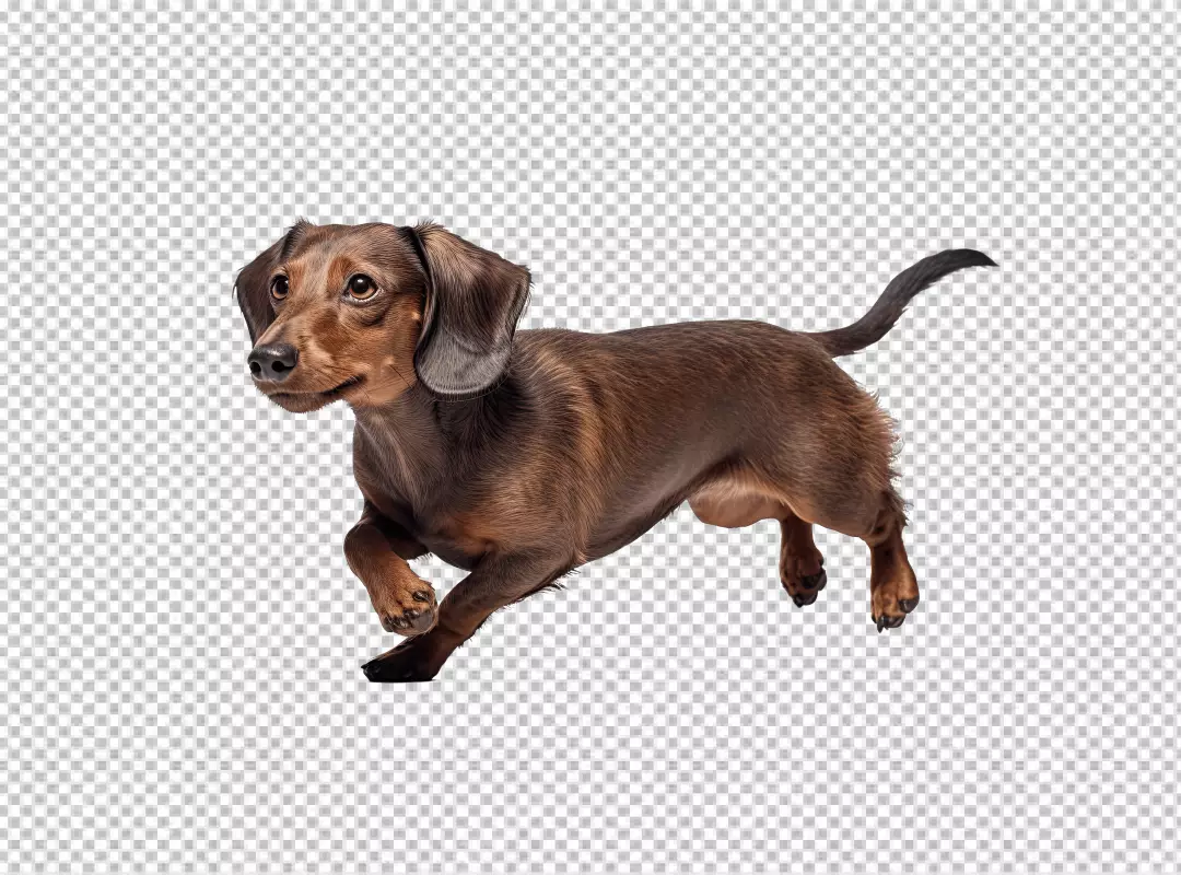 Energetic Brown Dachshund Dog Running Joyfully Playful Canine Motion Dynamic Pet Stock Image