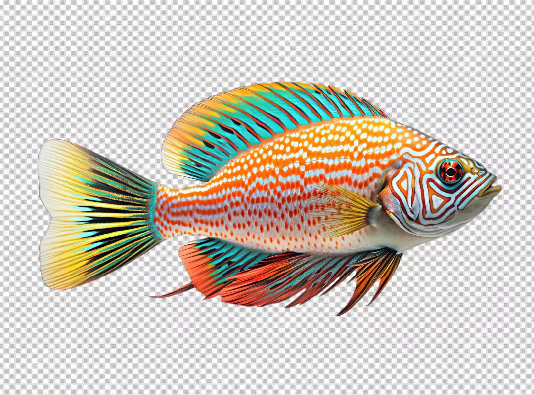 Vibrant Tropical Fish with Colorful Patterns PNG Image