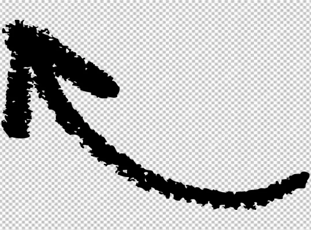 Free Premium PNG Hand drawn black curved arrow pointing up and left