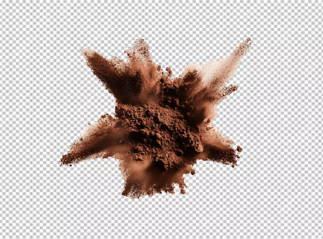 Dynamic Brown Powder Explosion PNG for Creative Design and Digital Art