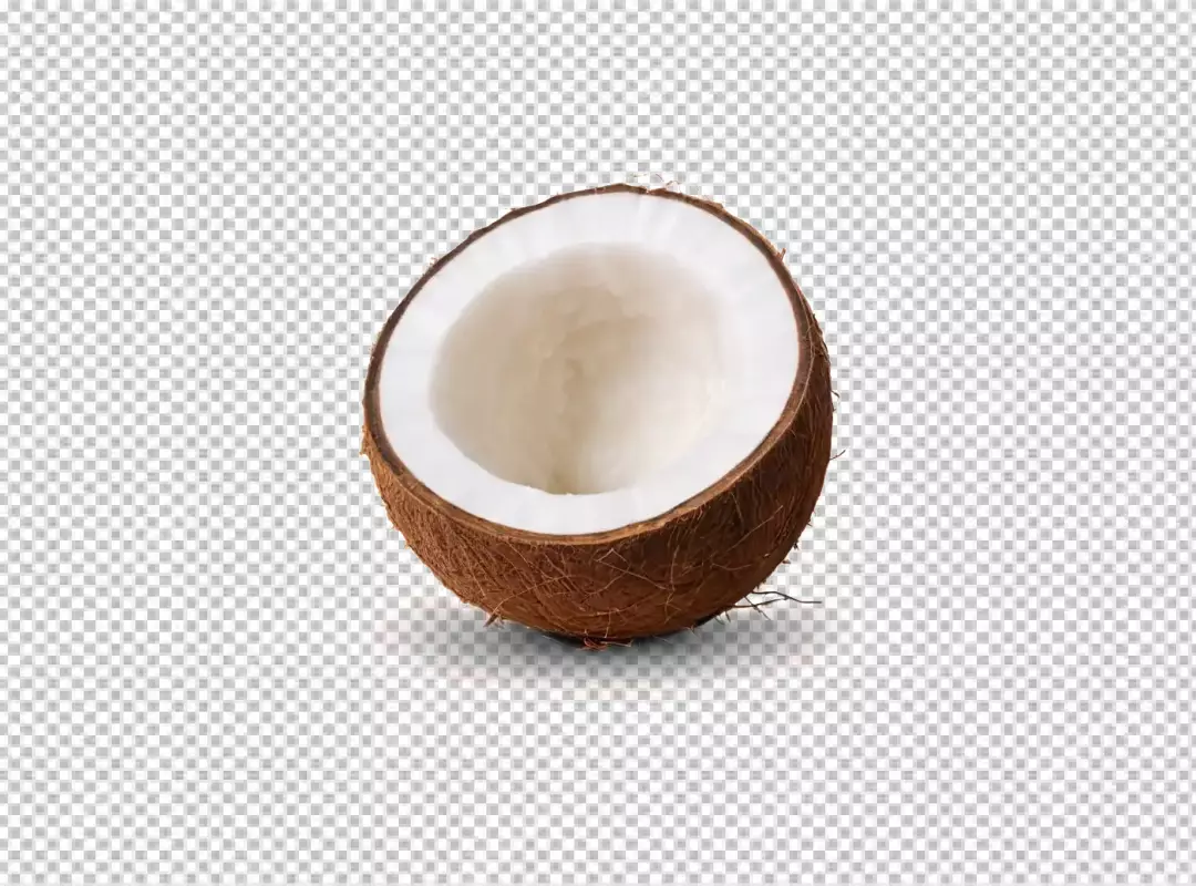 Fresh Half Coconut Isolated on White for Healthy Tropical Fruit and Food