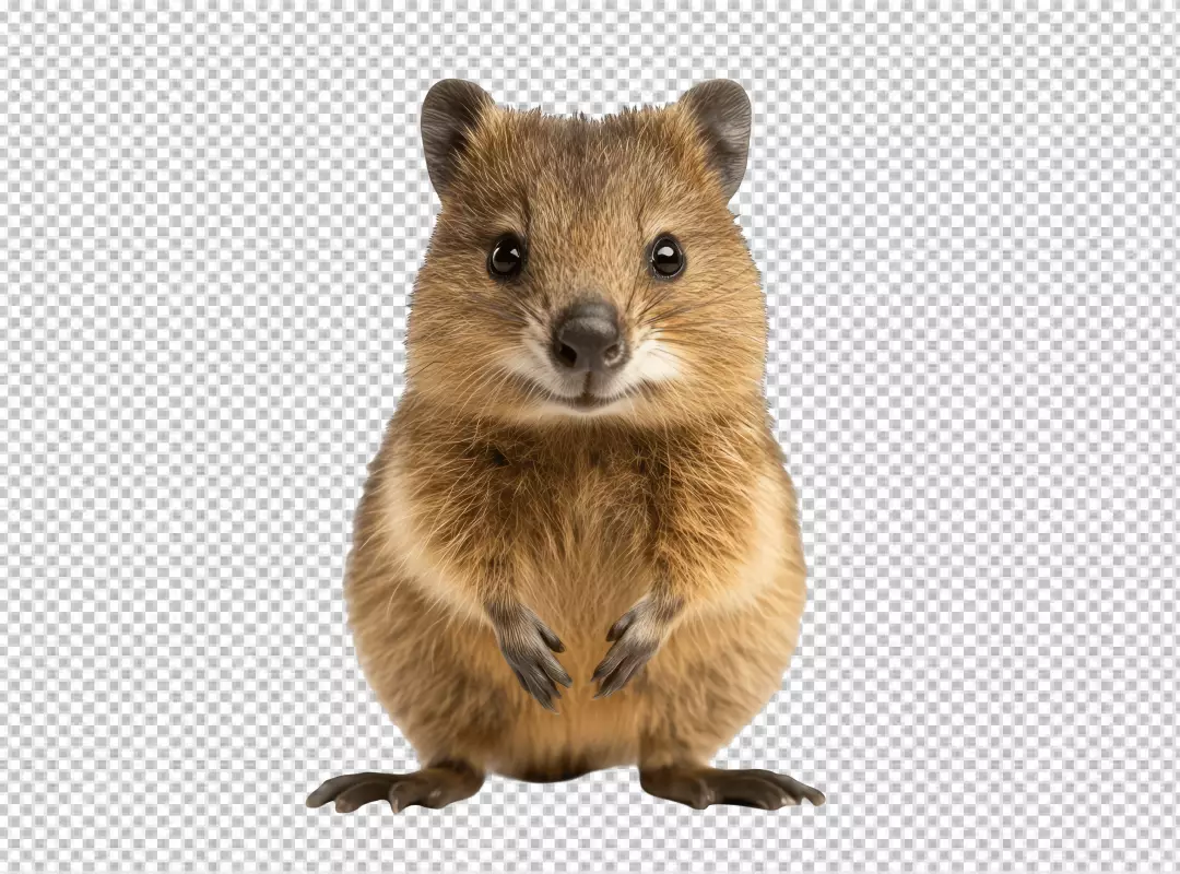Cute Quokka Standing Adorably HD PNG Cutout for Wildlife Designs
