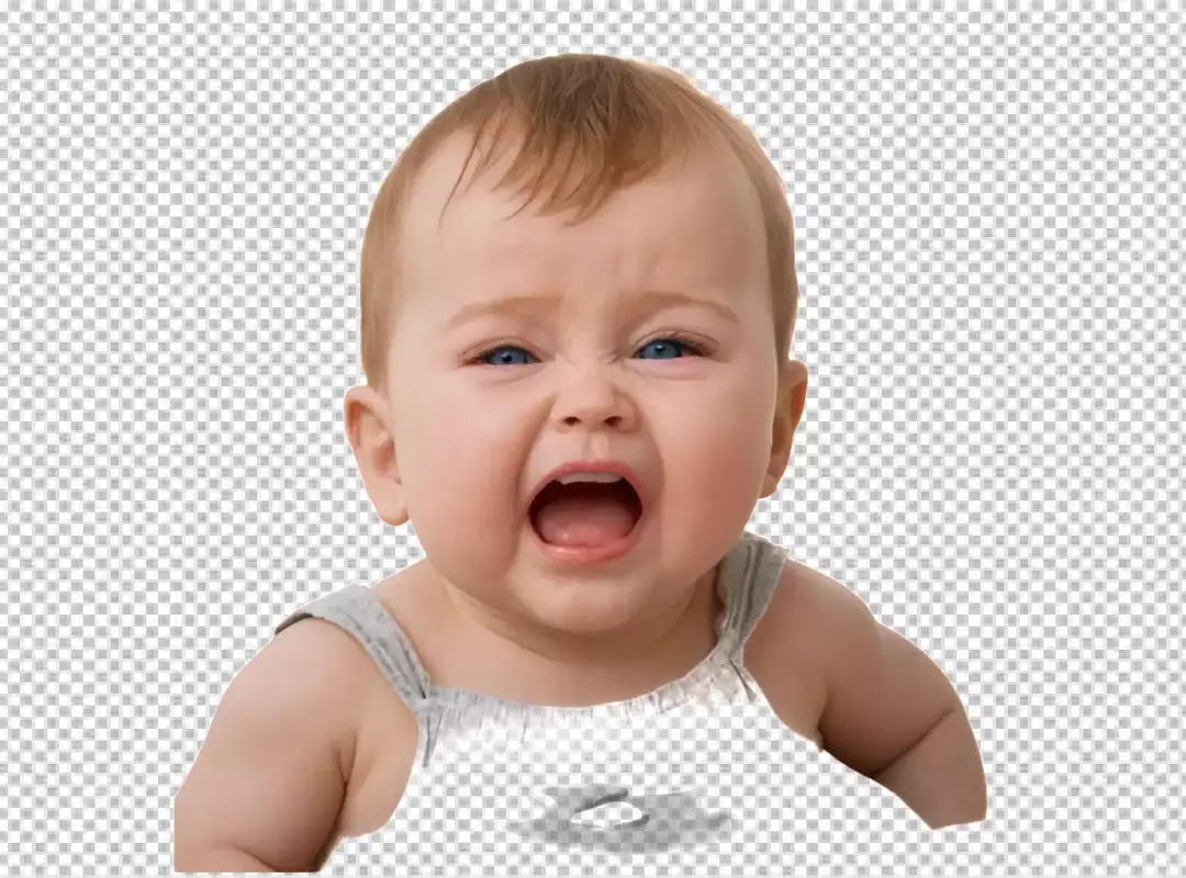 Emotional Toddler Crying Vigorously with Wide Open Mouth and Scrunched Face