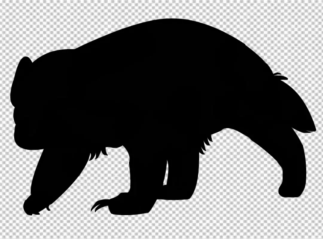 Powerful Honey Badger Silhouette Foraging on Ground Minimalist Design