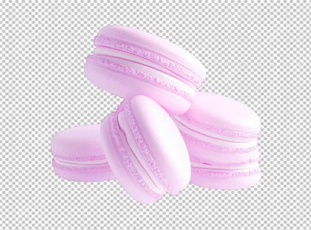 Delicious Pink Macarons Stacked Sweet Dessert Confectionery Treat PNG Image