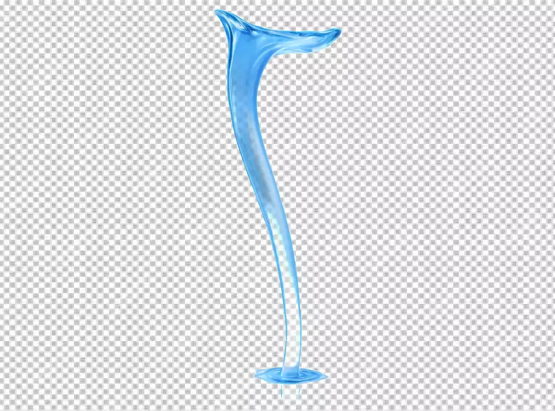 Elegant Abstract Blue Liquid Flow Creating a Gentle Upward Curve on White Background