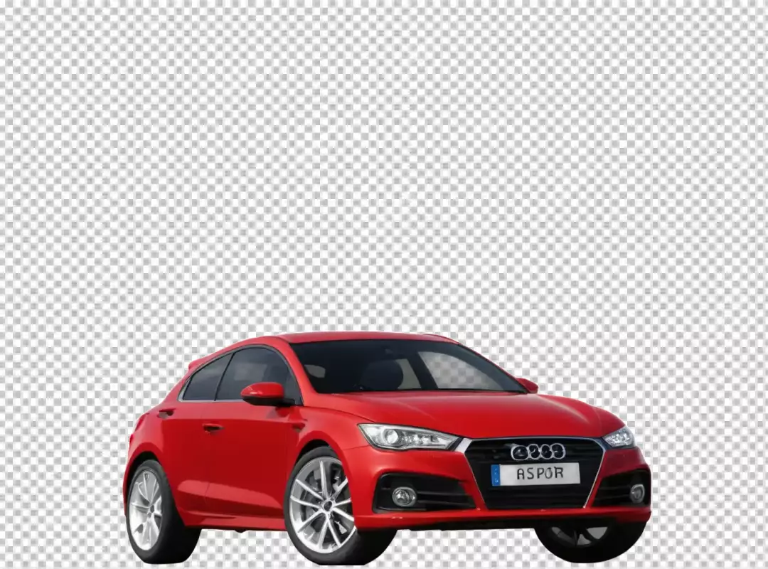 Vibrant Red Modern Hatchback Car Isolated on Pristine White Background for Automotive Designs