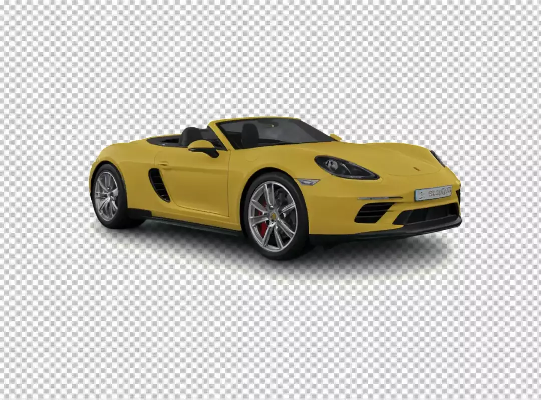 Sleek Yellow Sports Convertible Car Isolated on White Background for Luxury Automotive