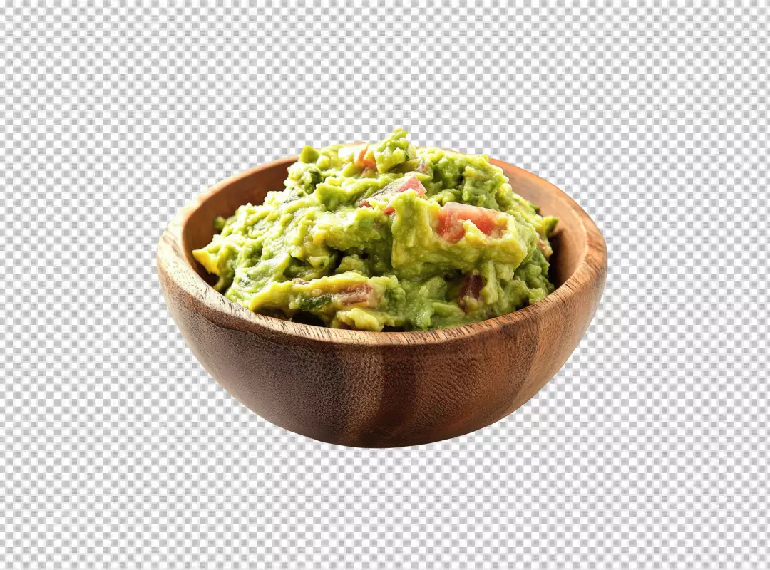 Delicious Fresh Guacamole Dip in Rustic Wooden Bowl for Authentic Mexican Cuisine