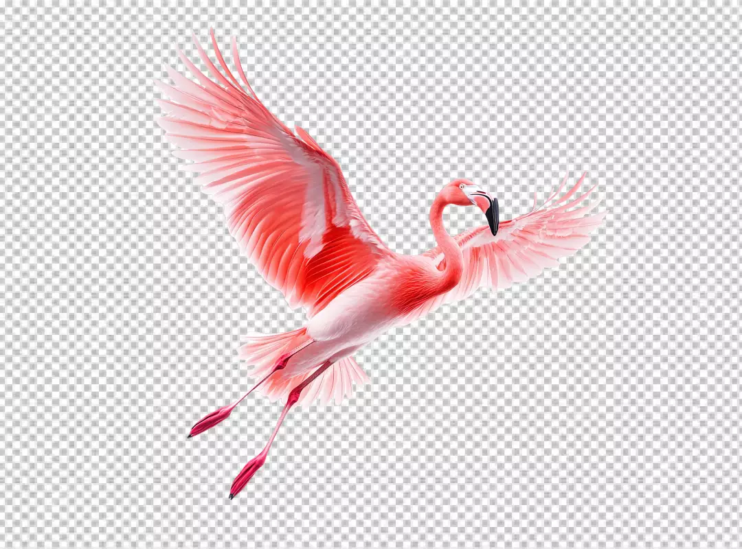 Vibrant Pink Flamingo Flying Gracefully PNG for Exotic Wildlife Designs
