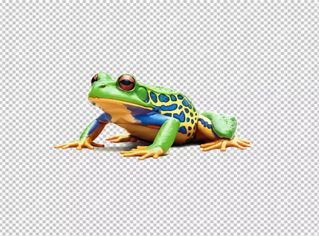 Exotic Tropical Frog with Vibrant Patterns and Striking Red Eyes