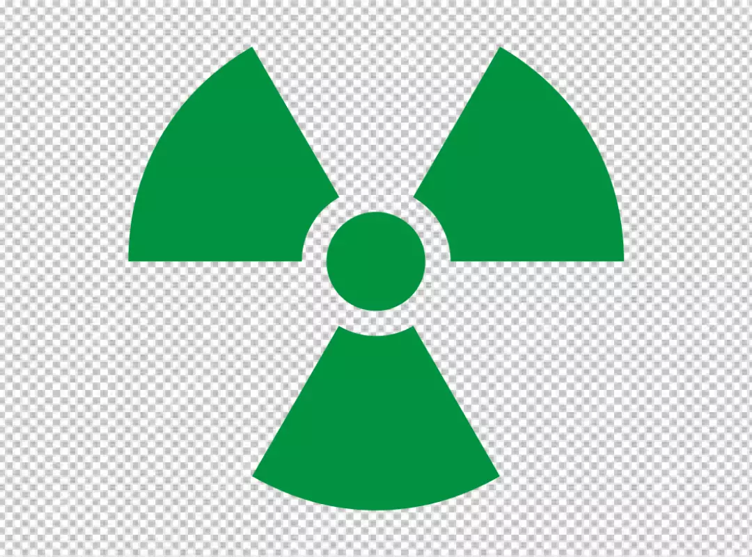 Free Premium PNG Green Radiation Symbol on a Black Background