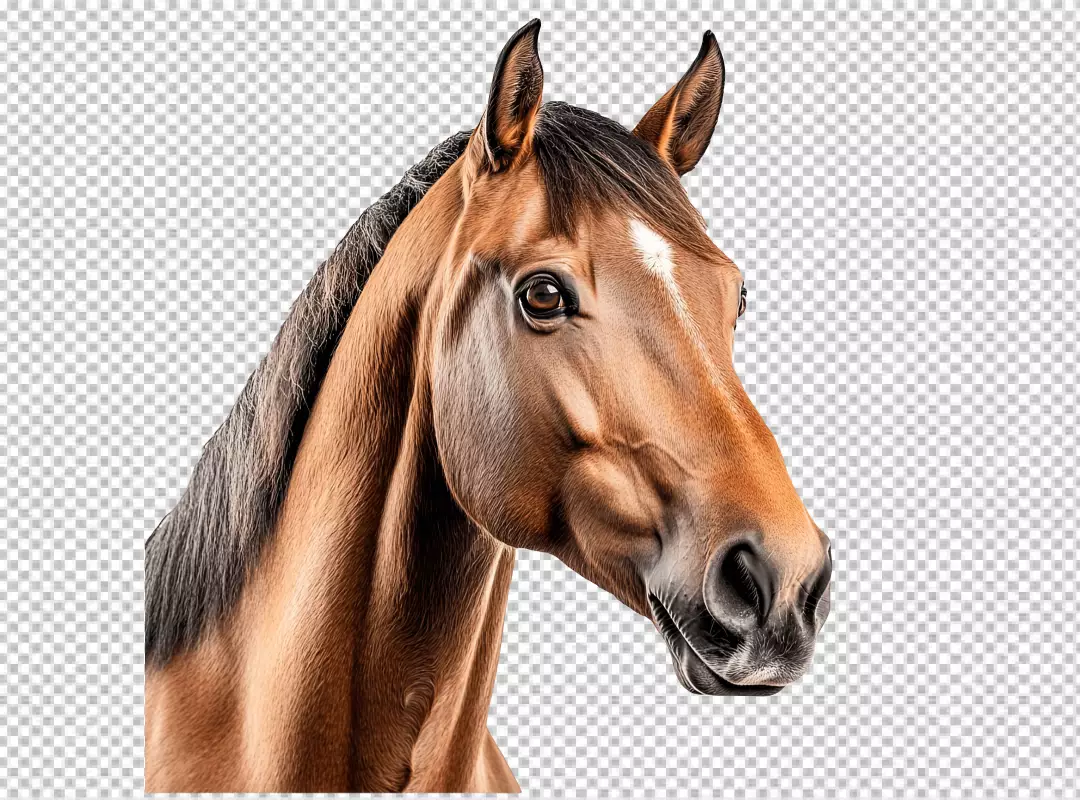 Majestic Brown Horse Head Profile PNG Cutout for Elegant Designs