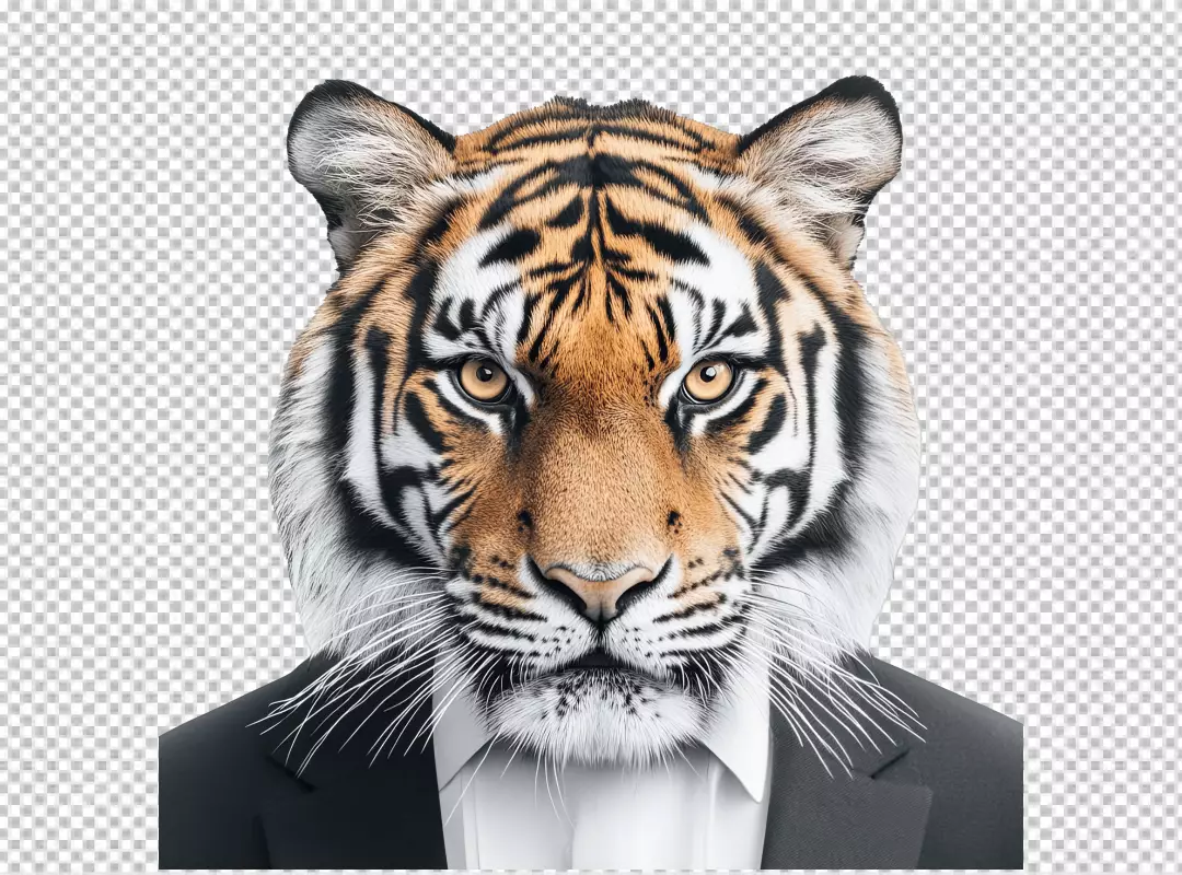 Executive Tiger in Tailored Suit: Powerful Animal Professional Concept