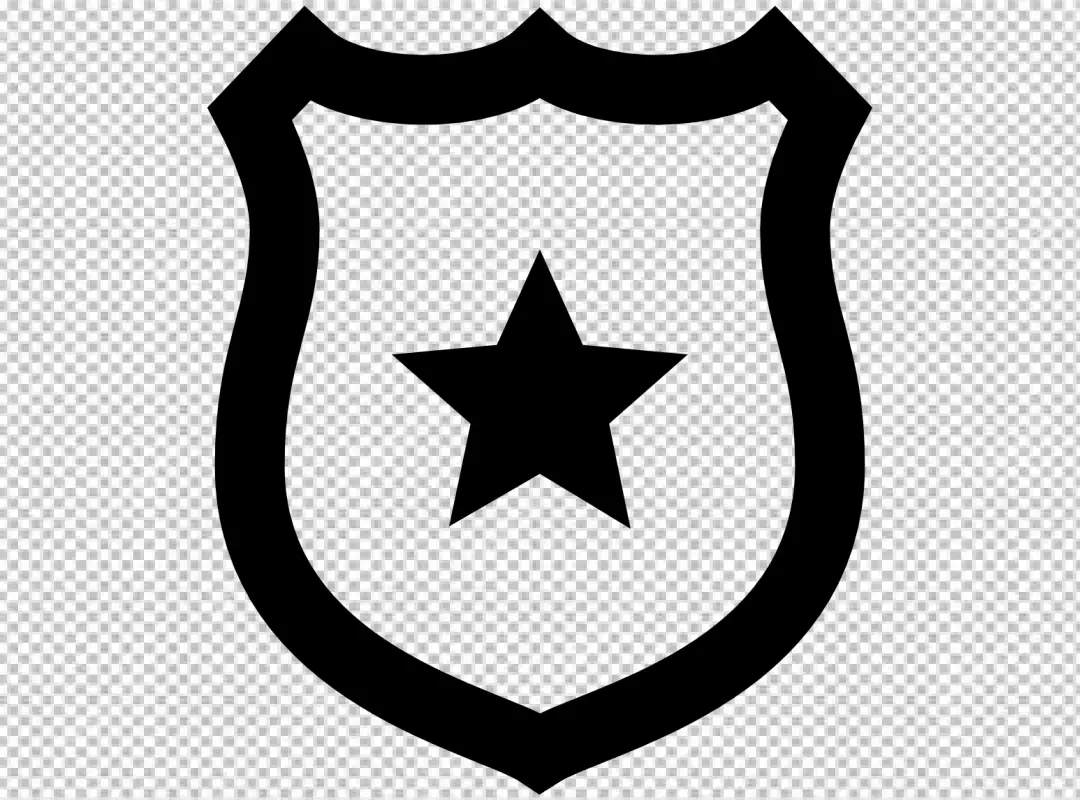 Free Premium PNG Black police shield icon with star symbol graphic