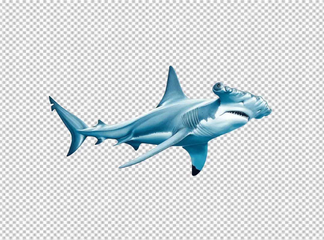 Realistic Blue Hammerhead Shark PNG for Marine Life Designs