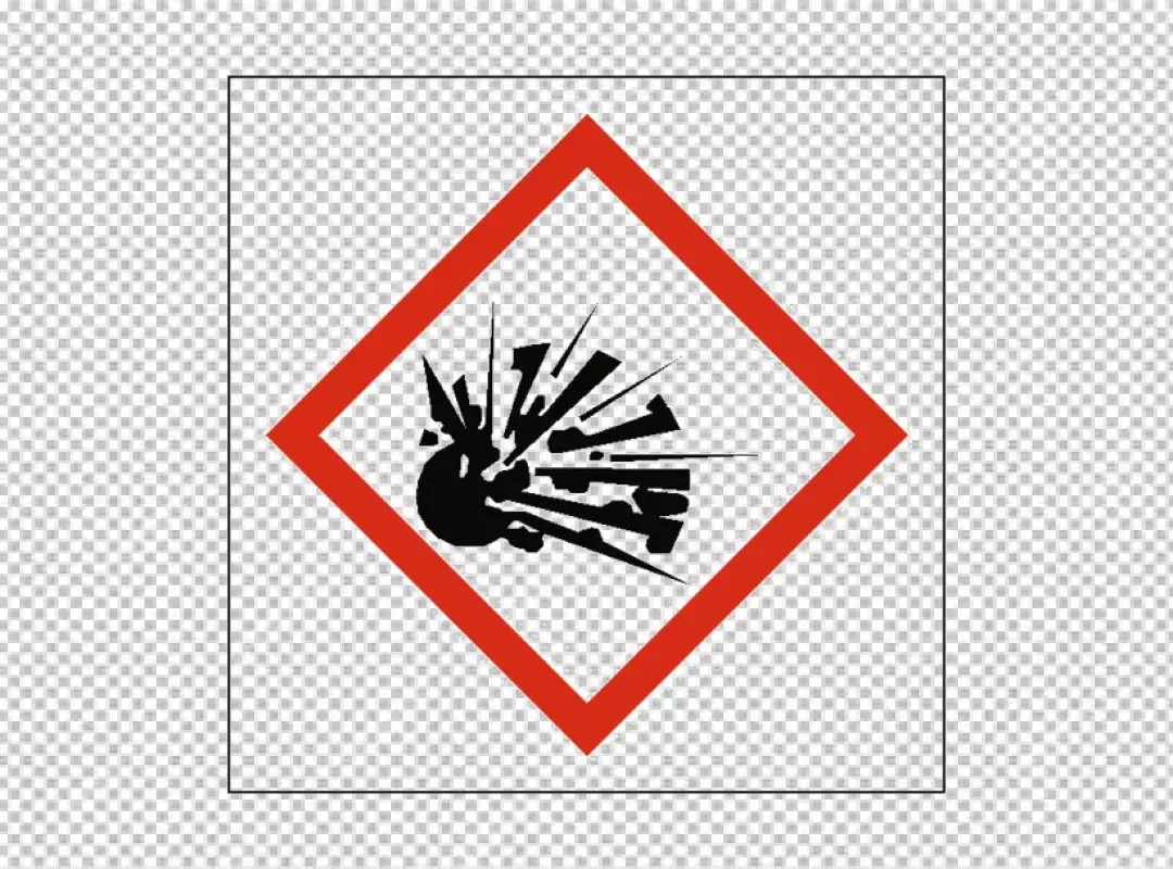 Free Premium PNG Explosive hazard symbol on a black background