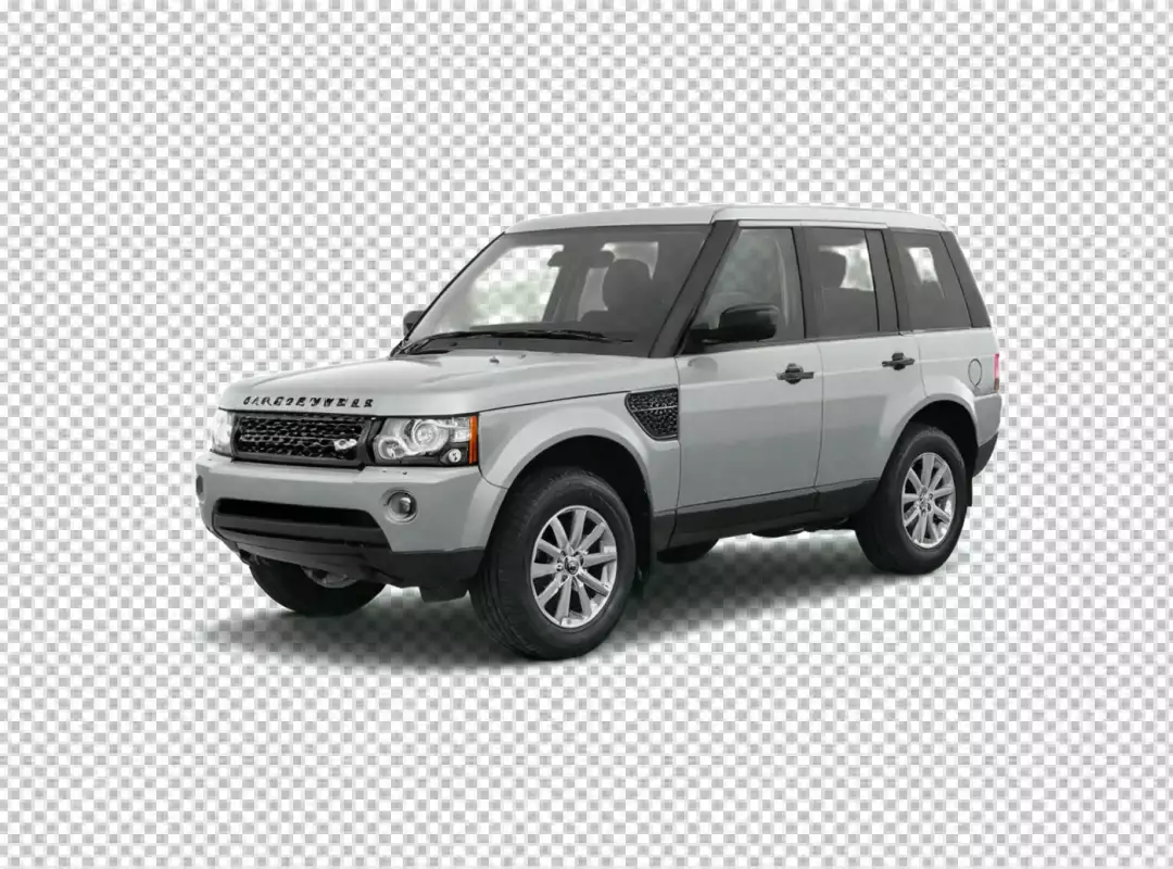 Dynamic Silver Land Rover Range Rover Sport SUV on Pristine White Background