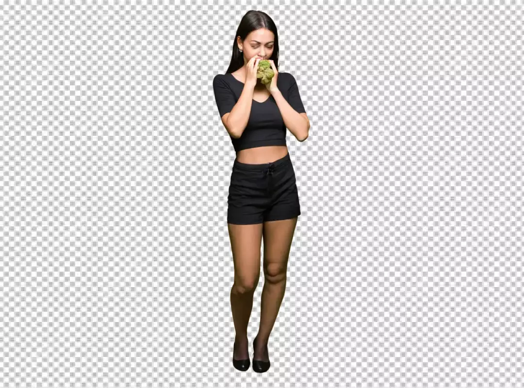 Beautiful Young Woman Appreciating the Fresh Aroma of a Green Artichoke