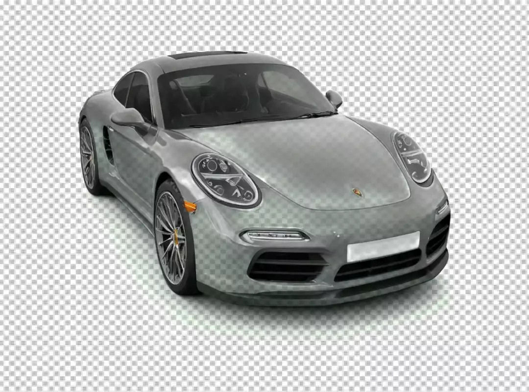 Sleek Grey Porsche 911 Sports Car Front Three-Quarter View Isolated for Automotive Design