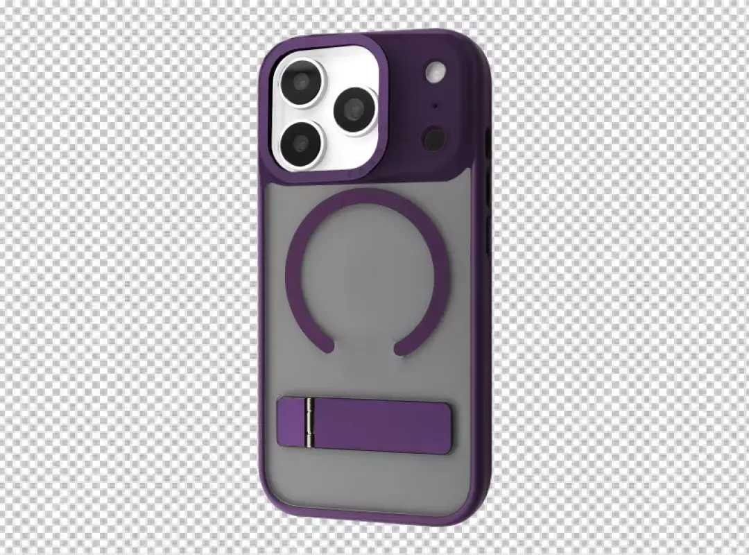 Purple iPhone 15 Pro Max Case with MagSafe Ring and Kickstand for Premium Protection