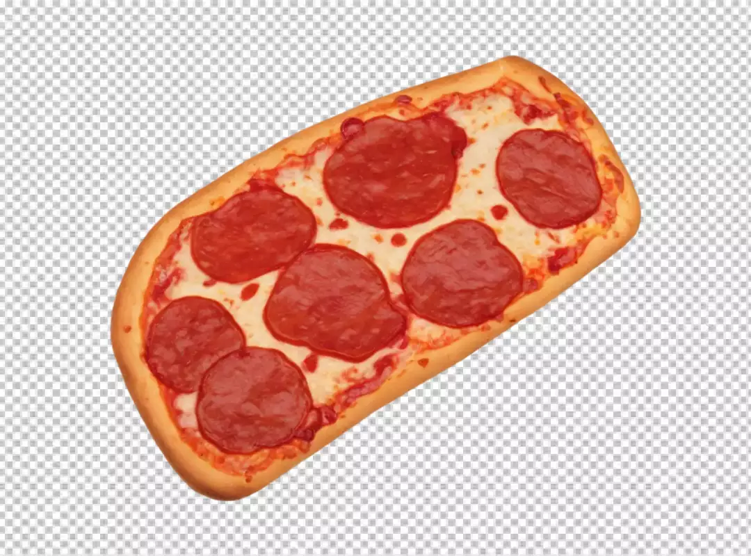 Delicious Rectangular Pepperoni Pizza with Melted Cheese and Crispy Crust