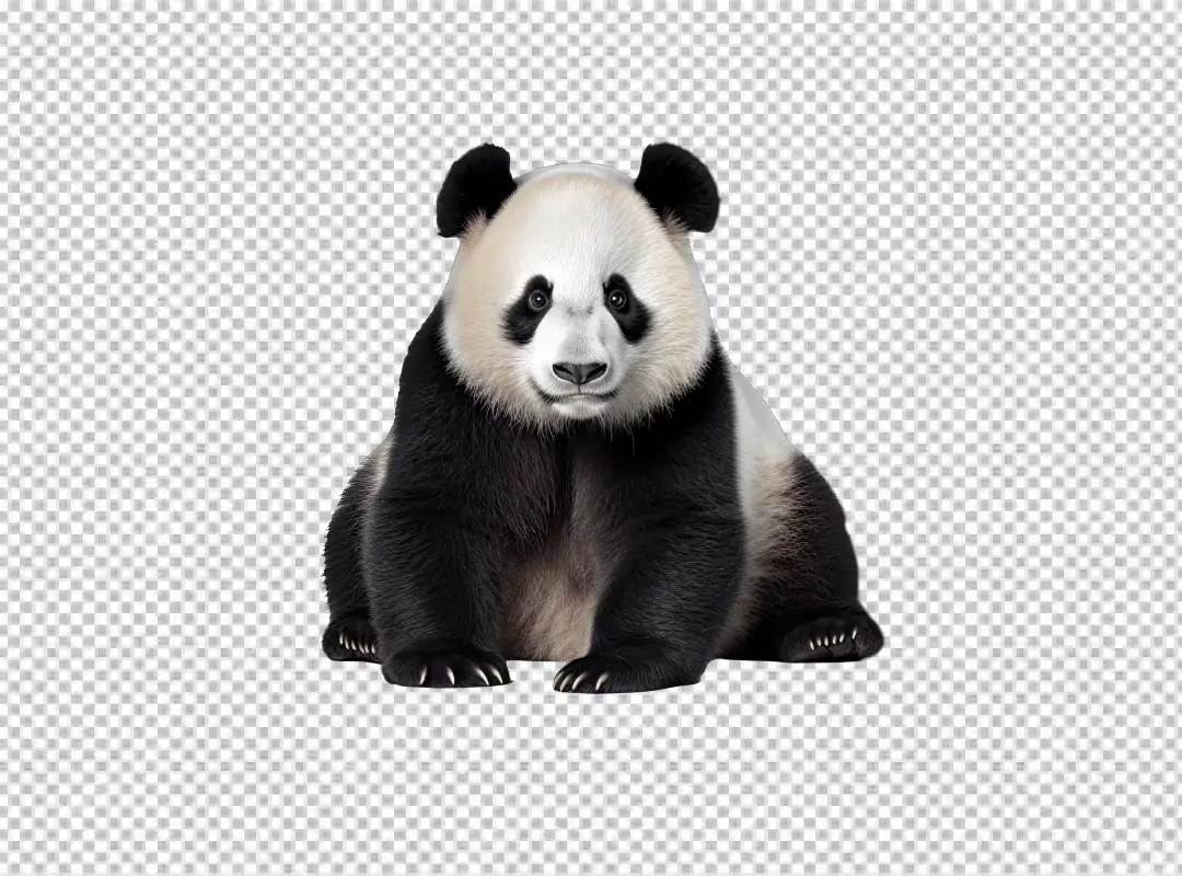 Majestic Giant Panda Sitting PNG: Perfect Wildlife Cutout for Digital Art & Education