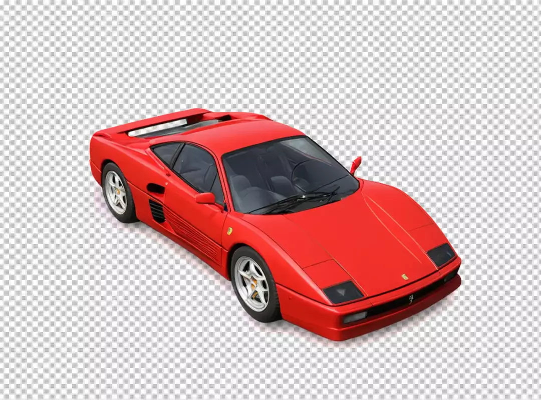 Iconic Red Italian Ferrari Sports Car Isolated on White Background