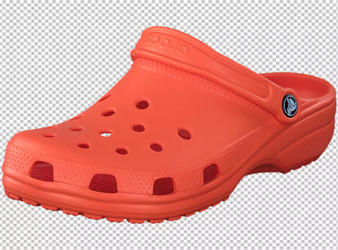 Vibrant Orange Crocs Classic Clog Footwear Isolated Product Shot