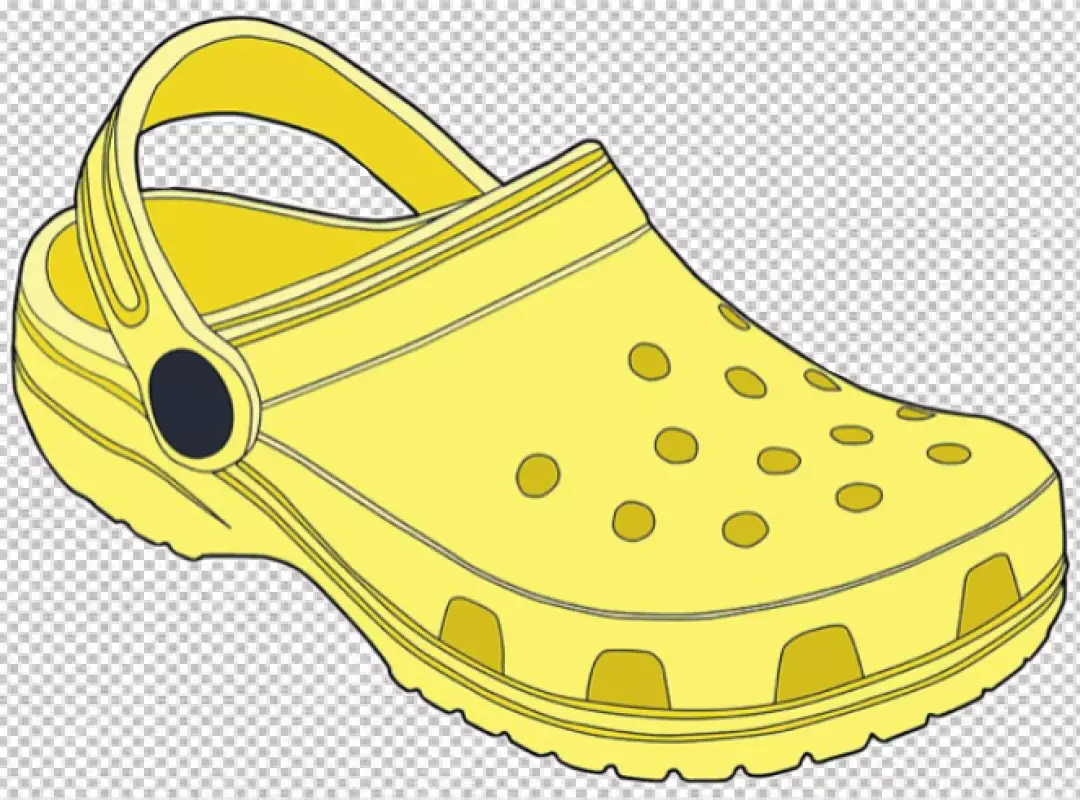 Bright Yellow Crocs Classic Clog Shoe Isolated Vector Illustration