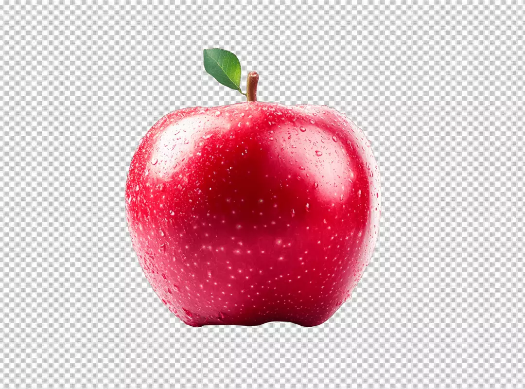 Vibrant Fresh Red Apple with Water Drops Healthy Fruit Close-up Studio Shot