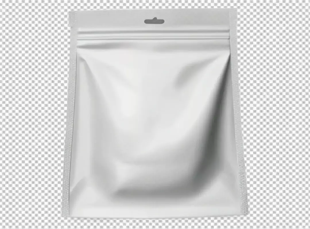 Blank White Stand Up Pouch Doypack with Zipper and Euro Slot Mockup for Product Packaging