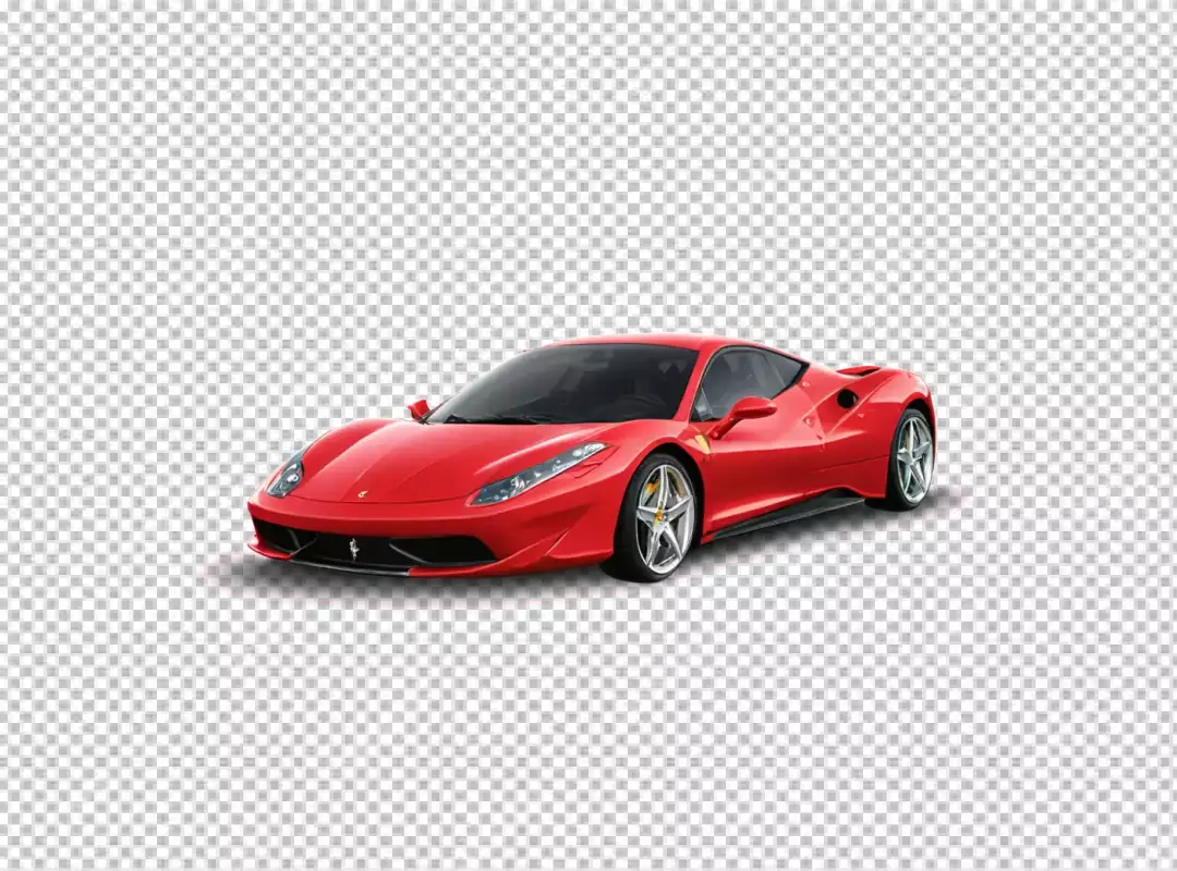 Dynamic Red Ferrari Sports Car Modern Automotive Design on White Background