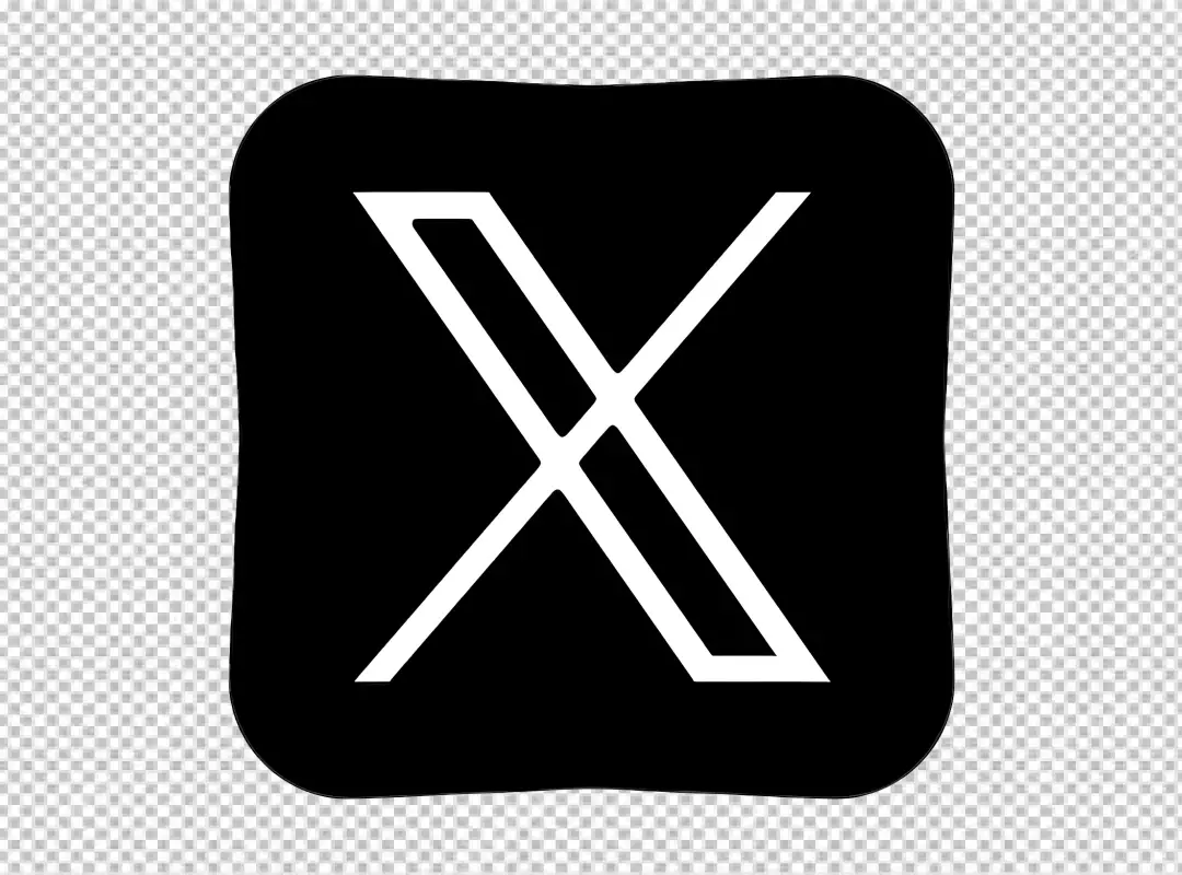 Modern Geometric White X Mark on Stylish Black Rounded Square Icon