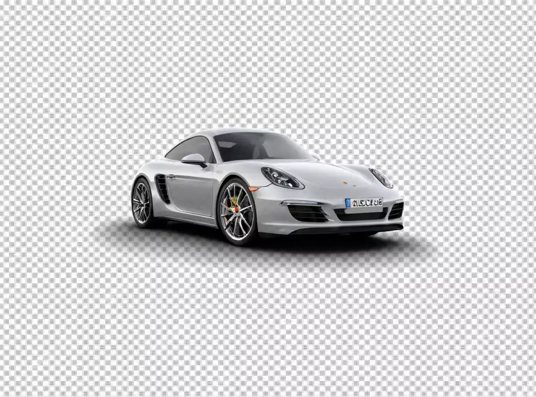 Sleek Silver Porsche Sports Coupe with Dynamic Design on White Background