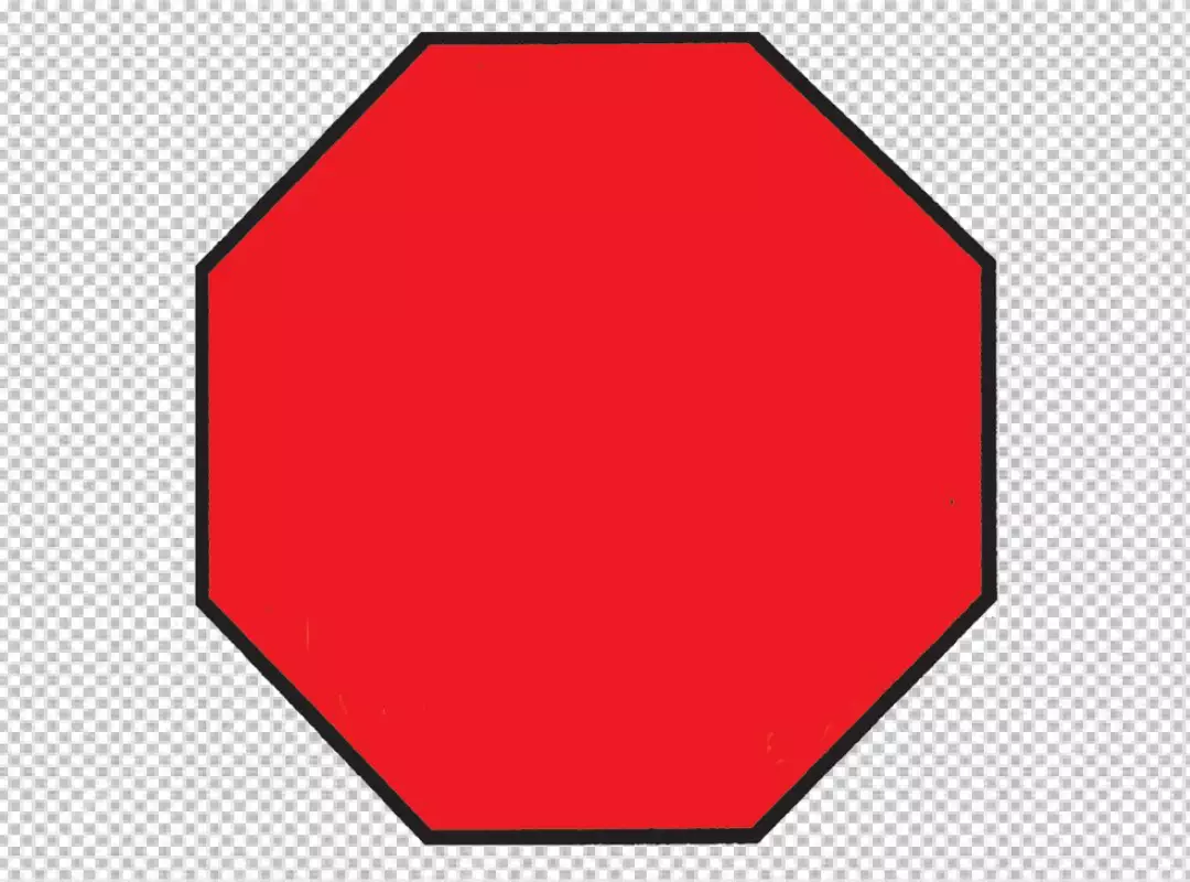 Free Premium PNG Blank Octagonal Red Stop Sign with Black Outline Isolated