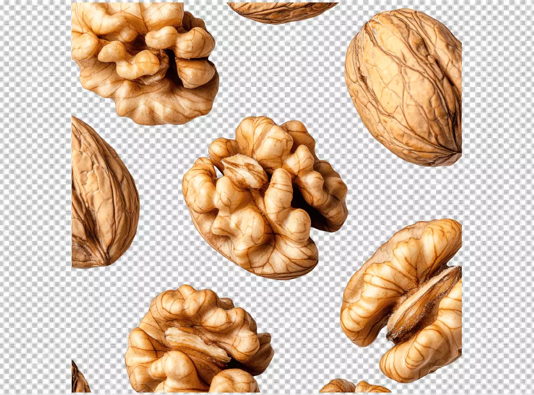 Healthy Walnuts Seamless Pattern PNG for Food Packaging and Digital Design